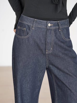 navy wide jeans