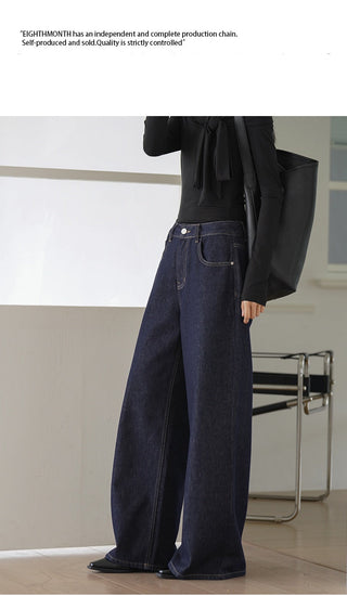 navy wide jeans