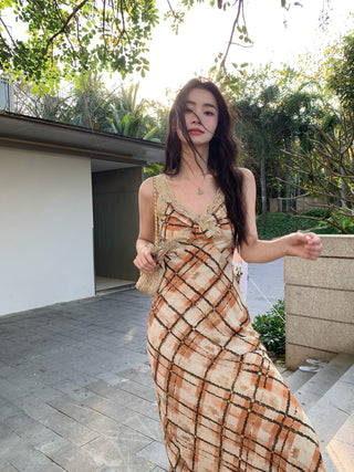 plaid sling dress