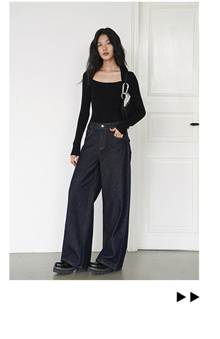dark blue jeans