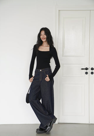 dark blue jeans