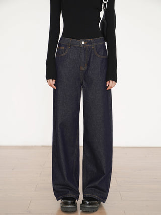 dark blue jeans