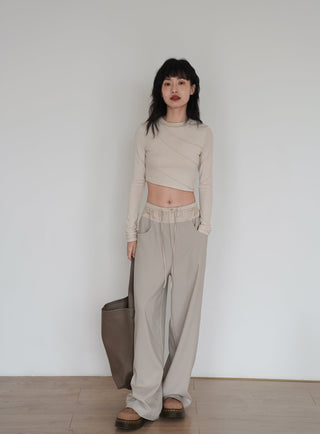 color wide pants