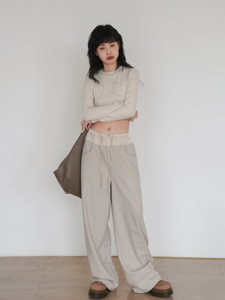 color wide pants