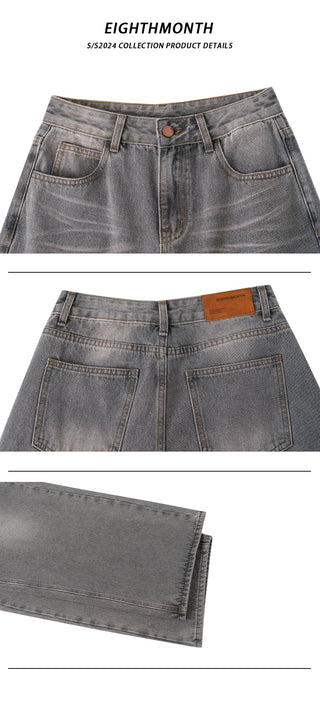 washed wide jeans