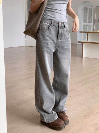 washed wide jeans