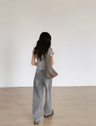 washed wide jeans