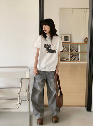 washed wide jeans