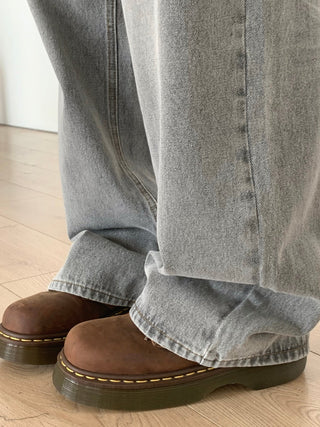 washed wide jeans