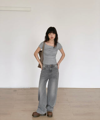 washed wide jeans