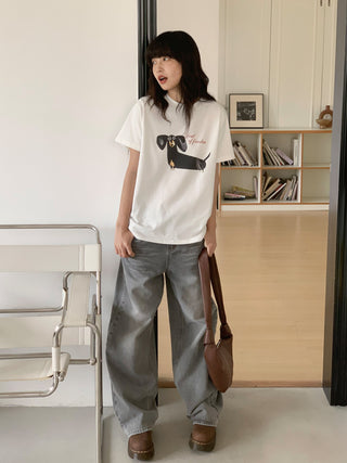washed wide jeans