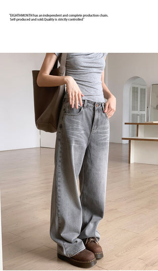 washed wide jeans