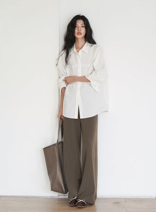 white loose shirt