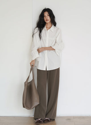 white loose shirt