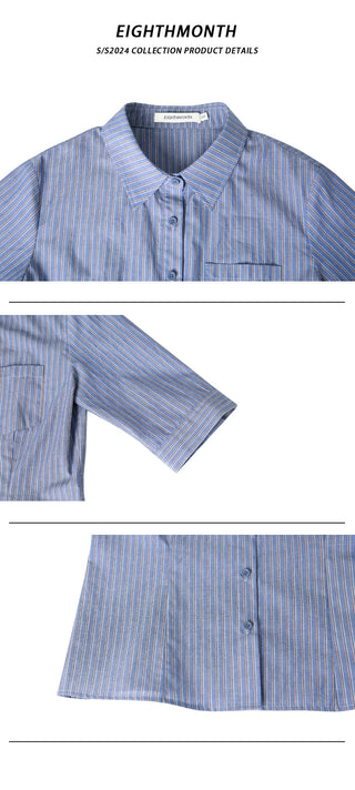 blue striped shirt