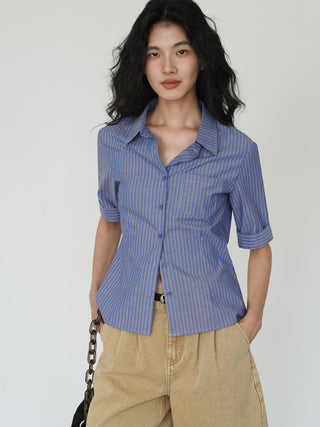 blue striped shirt