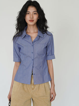 blue striped shirt