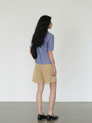 blue striped shirt