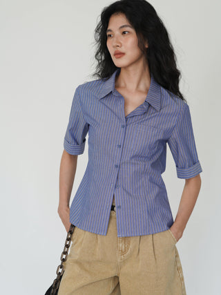 blue striped shirt