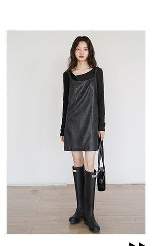 PU leather dress