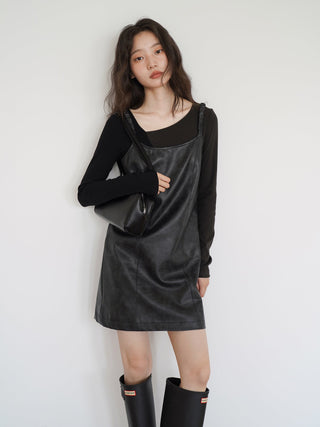 PU leather dress