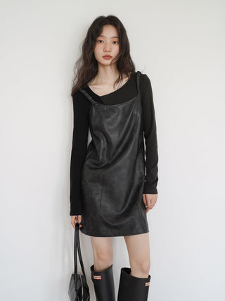 PU leather dress