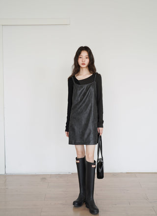 PU leather dress