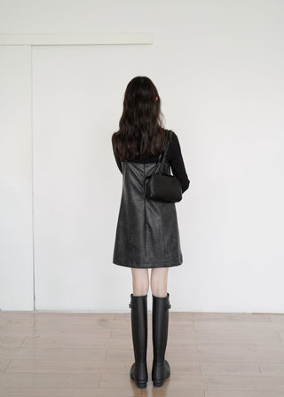 PU leather dress