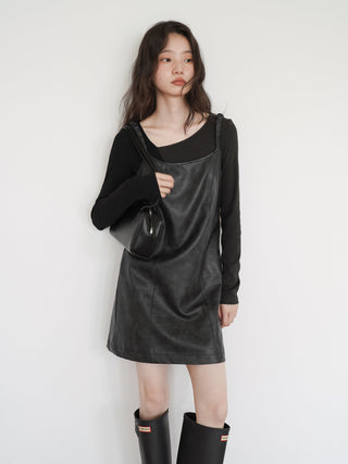 PU leather dress