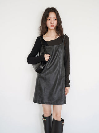 PU leather dress