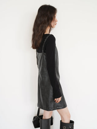 PU leather dress