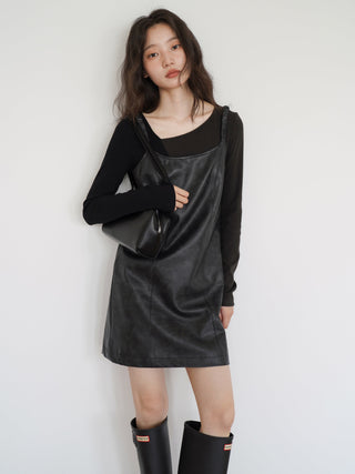 PU leather dress
