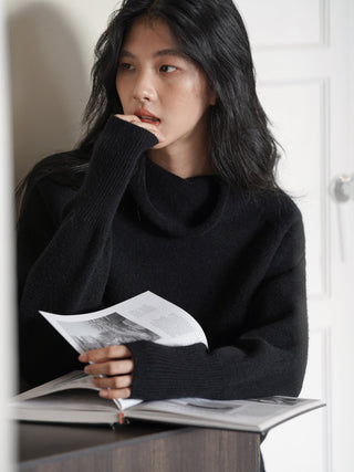 high collar sweater