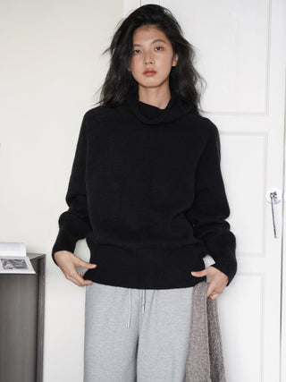 high collar sweater