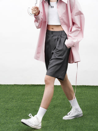 gray suit shorts
