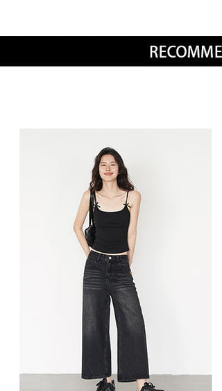 washed cropped jeans