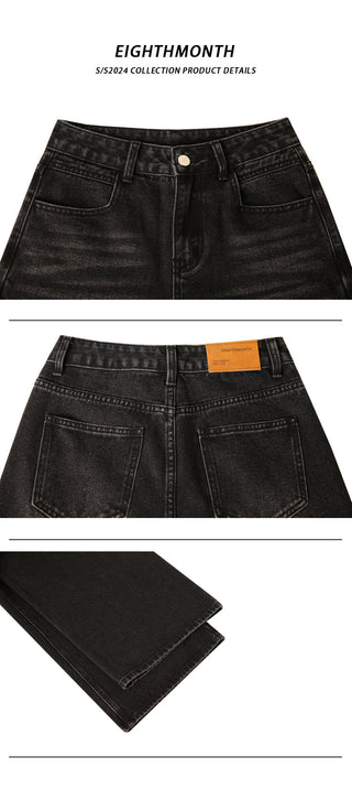 washed cropped jeans