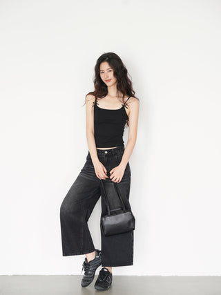 washed cropped jeans