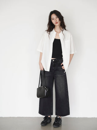 washed cropped jeans