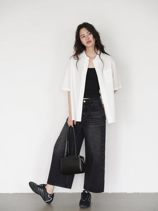washed cropped jeans