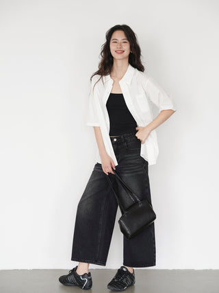 washed cropped jeans