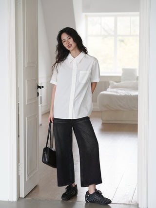 washed cropped jeans