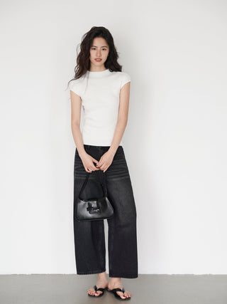 washed cropped jeans