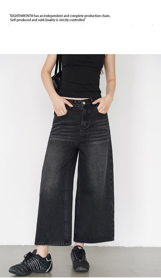 washed cropped jeans