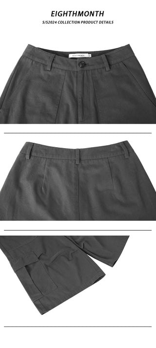 gray cropped overalls