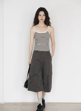 gray cropped overalls