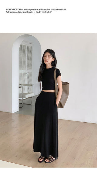 black skirt suit