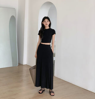 black skirt suit