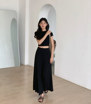 black skirt suit