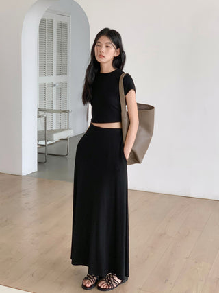 black skirt suit